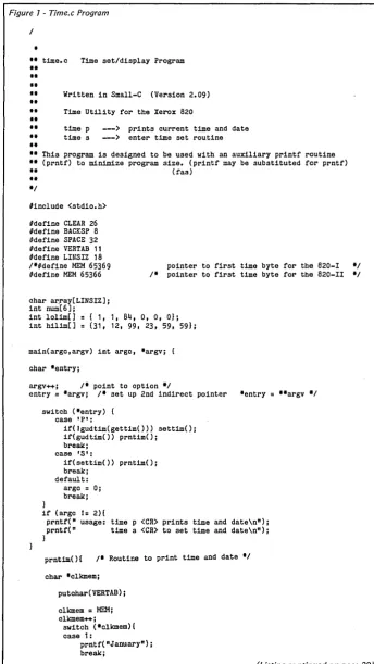Figure 1 - Time.c Program 