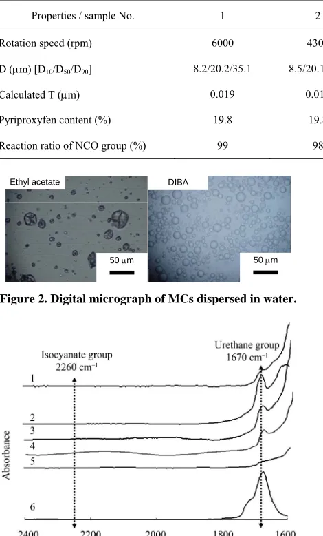 Figure 2. Digital micrograph of MCs dispersed in water. 