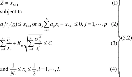 Table 1. Data for four strata and two characteristics. 