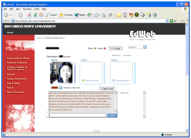 Figure 2. Screen Shot of Course WebTalk 