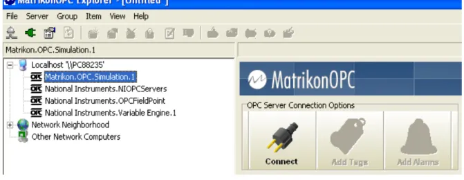 Figure	  3-­‐4:	  Matrikon	  OPC	  Server	  