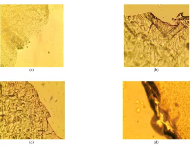 Figure 5: Different methods of immobilization (a) sodium alginate (b) polyacrylamide (c) agar (d) carrageenan 