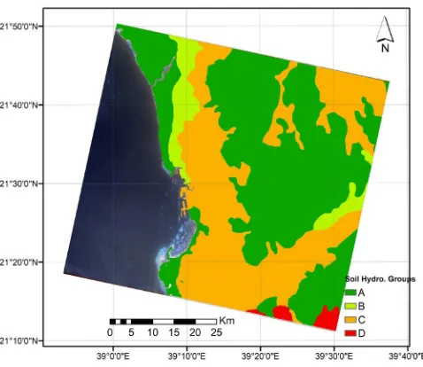 Figure 3. Soil hydrological group map for the study area. 