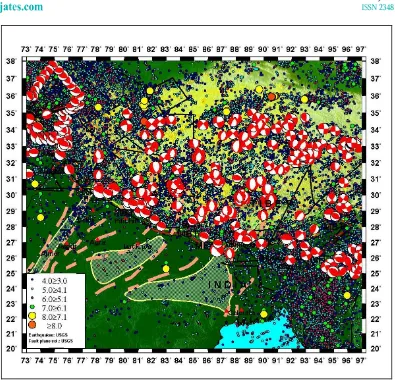 Figure 6: Himalayan Region Fault Plane Solution and Seismic Distribution 