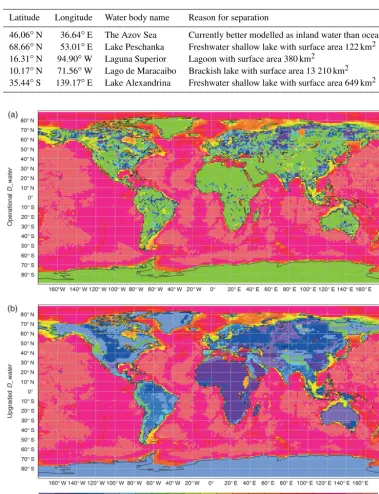 Table 2. List of the exceptional water bodies for manual separation from the ocean.