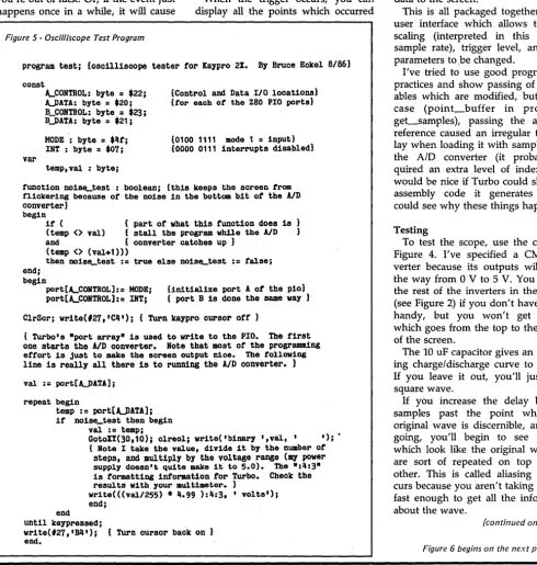 Figure 5 - Oscllliscope Test Program 