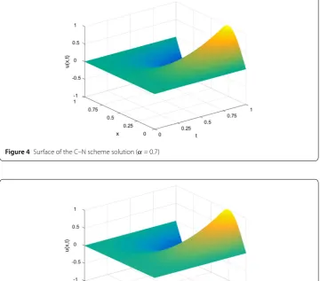Figure 5 Surface of the IASC–N scheme solution (α = 0.7)