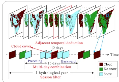 Figure 2. Temporal ﬁlters for the MODIS SCA products.