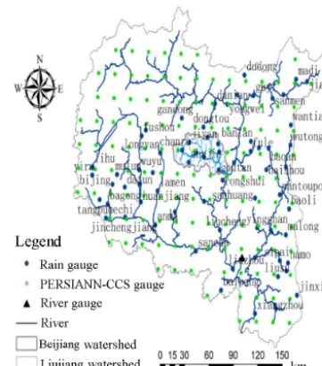 Figure 1. Sketch map of Liujiang and the Beijiang catchment.