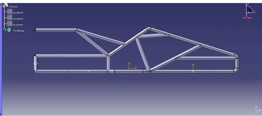 Fig 1- Design of Quad Bike chassis prepared using CATIA V5 software 