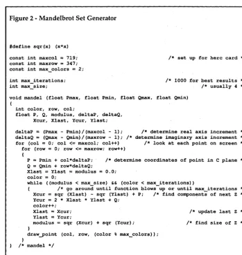 Figure 2 - Mandelbrot Set Generator 