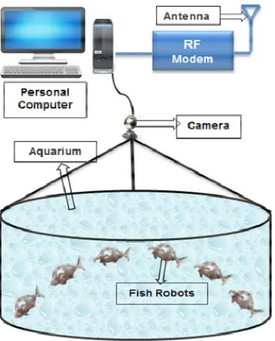 Fig.1. The aquarium fish robot world to control the fish robot 