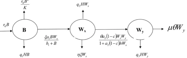 Figure 1. Flowchart of mathematical model (2.1). 