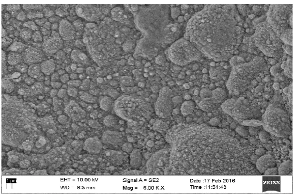 Fig. 1. FESEM image for power 140watt and scanning speed 180mm/min at the top surface.