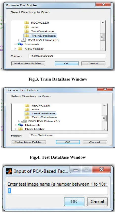 Fig.5. Input of PCA-Based Face Recognition System Window 
