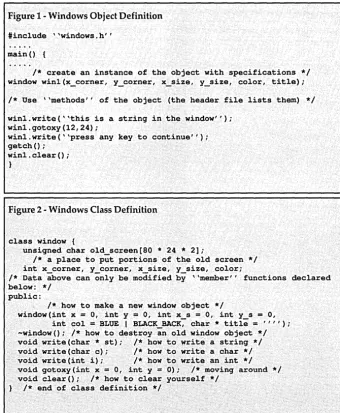 Figure 1- Windows Object Definition 