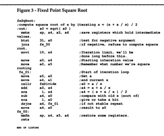 Figure 3 - Fixed Point Square Root 
