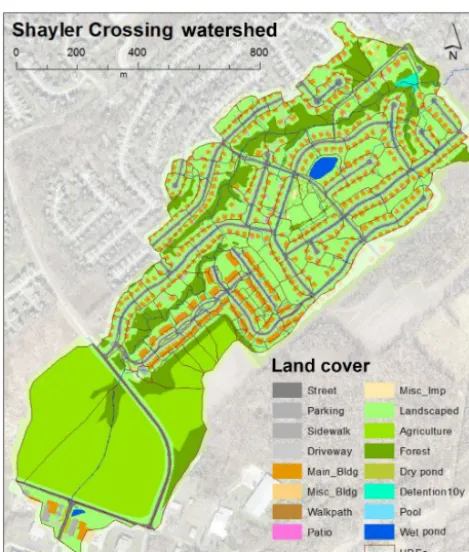 Figure 4. Detailed spatial representation of the Shayler Crossingwatershed.