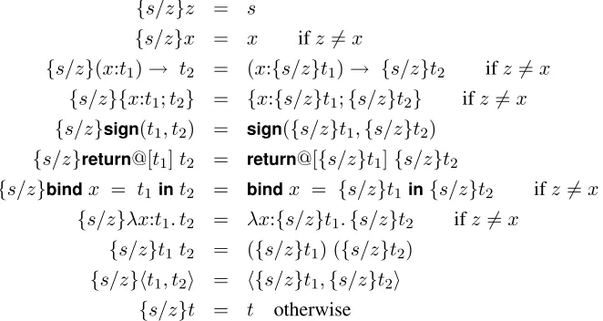 Figure 2.4: Substitution and free variable functions are deﬁned as usual.