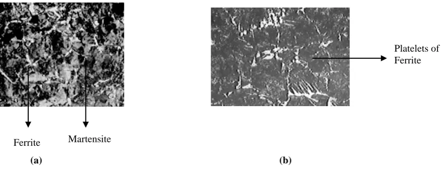 Figure 4.7(a) shows microstructure of the muffle furnace, air cooled specimen, Martensite with grain boundary 
