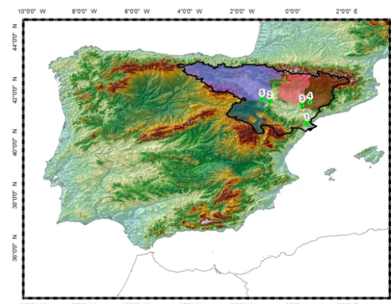 Figure 1. Map of the Iberian Peninsula case study area.