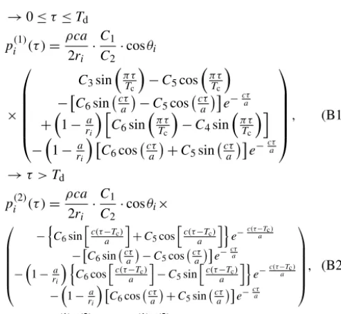 Table B1. Coefﬁcients C1...6 used in the analytical model of impact of Akay and Hodgson (1978).
