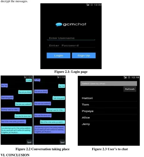 Figure 2.2 Conversation taking place                          Figure 2.3 User’s to chat 