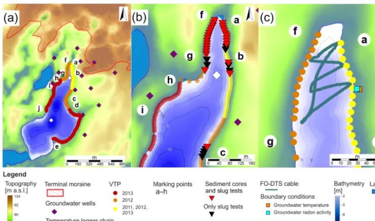 Table 1. Dates, boundary conditions and use of vertical temperature proﬁle surveys.