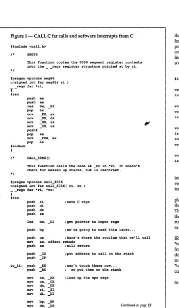 Figure 1 -CALL.C far calls and software interrupts from C 