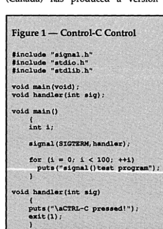 Figure 1 shows While this seems complex, it isn't. an example program which uses signalO to control the 