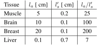 Figure 2.2: Schematic of light scattering in tissue. Most individual scattering events (black) are stronglyforward biased with scattering path lengthevents can be lumped together into a single, isotropic, event (red) with reduced scattering path lengthmm (