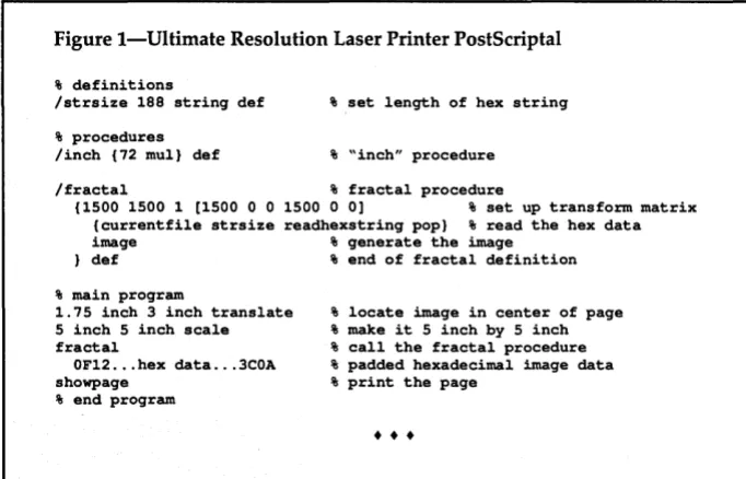 Figure l-Ultimate Resolution Laser Printer PostScriptal 