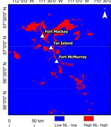 Figure 1. Locations indicating increase in nightlight (NL) activityover high-hazard areas between the years 1992 and 2013 (DN2013–DN1992).