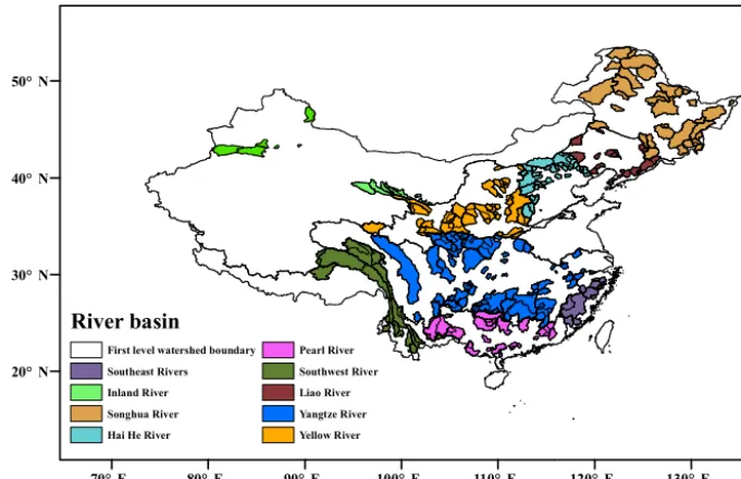 Figure 1. Spatial distribution of the 291 study catchments across mainland China.