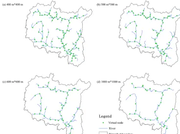 Figure 6. Liuxihe model structure setup for LRB with different resolution.