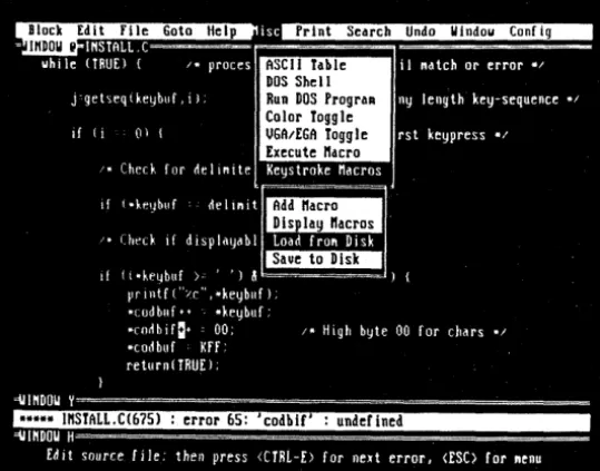 table, a configurable keyboard layout and flexible, unlimited keys:' context sensitive on-line help, pop-up status and ASCII keystroke macros