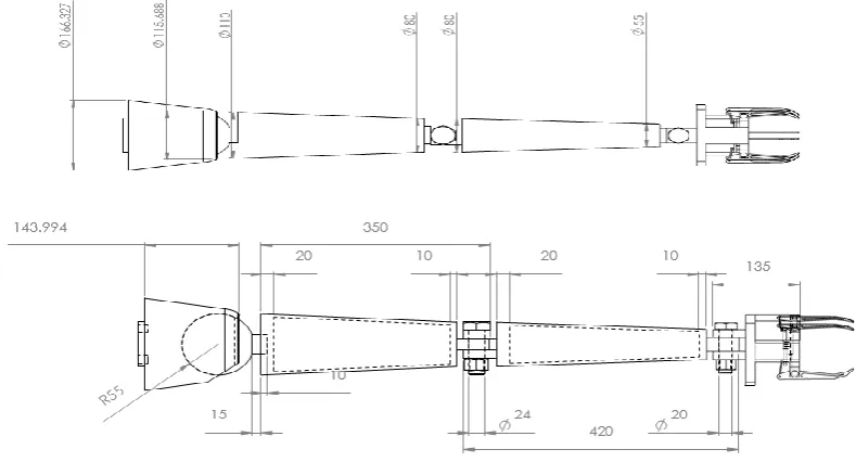 Figure 1: Overall 2D view of Robotic arm 