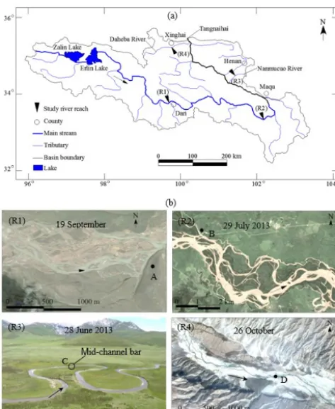 Table 2. Characteristics and bed material of alluvial channels in thefour study reaches.
