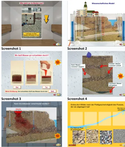 Figure 11. Screenshots from the multimedia learning program.
