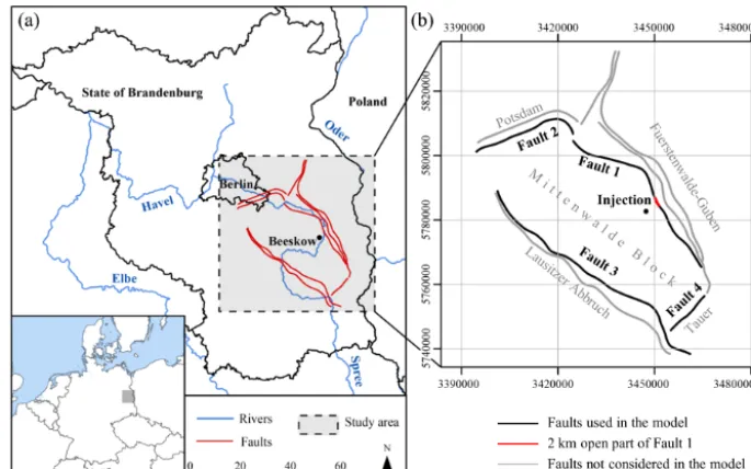 Figure 2. (a) Stratigraphy of the study area with the active model layers highlighted in red