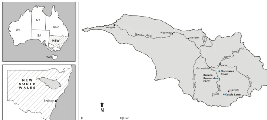 Figure 1. Location of study sites in eastern Australia, state of New South Wales (NSW)