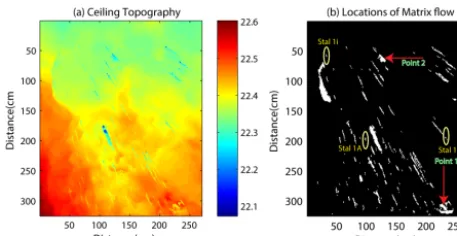 Figure 5. Morphological analysis of the cave ceiling portion con-sisting of sites 1ii, 1iii, and 1v to identify different ﬂow patterns(icicle, soda straw, fracture, and combined)