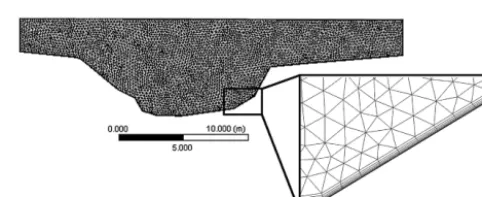 Figure 12. A mesh section along the inlet surface.