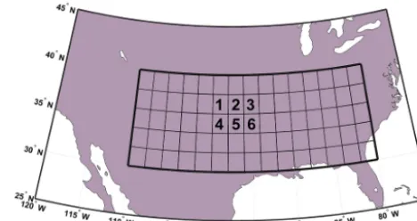 Figure 1. Study domain. The six numbered pixels are used in Sect. 5for evaluation of TC assumptions in estimating RMSE.