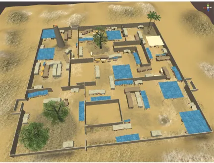 Figure 6.1: A birds-eye view of the Marketplace simulation environment.