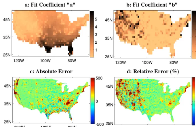 Figure 4. Evaluation of observational estimates of R. Method 1: erosivity calculated from daily precipitation, using the formula R =aN�Nn�365dP bd (details in the text)