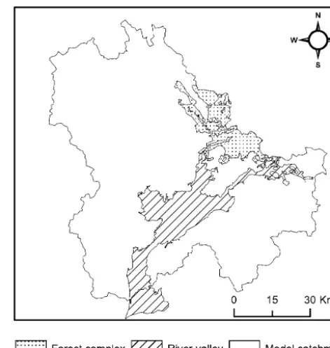 Figure 5. Major landscape features of the Biebrza River catchment.The Biebrza River valley runs NE–SW through the catchment withat the upstream part of the valley a large forest complex
