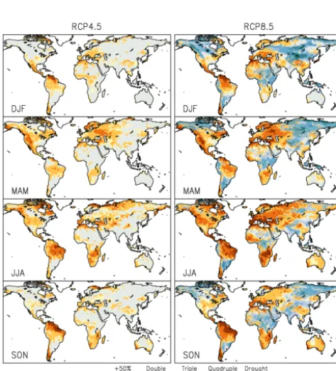 Figure 3. As in Fig. 1 for basin-average runoff from the 100 largestriver basins.