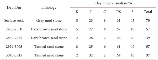 Table 1. Lithology analysis of Anjihaihe (E2-3a) of southern margin. 