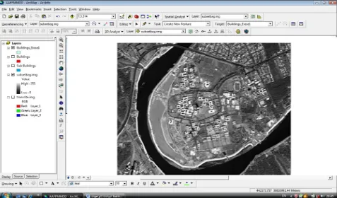 Figure 4. The zoom in the entity of College of Engineering in Baghdad University site by using ArcGIS environment